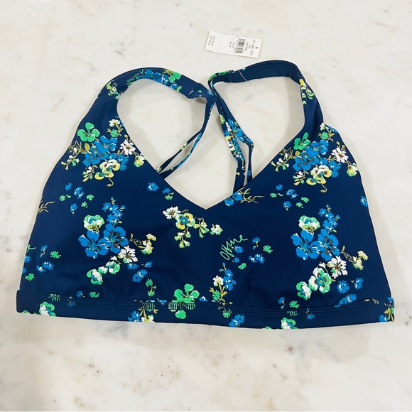 Aerie Offline Navy Floral Sports Bra XS - Picture 2 of 4